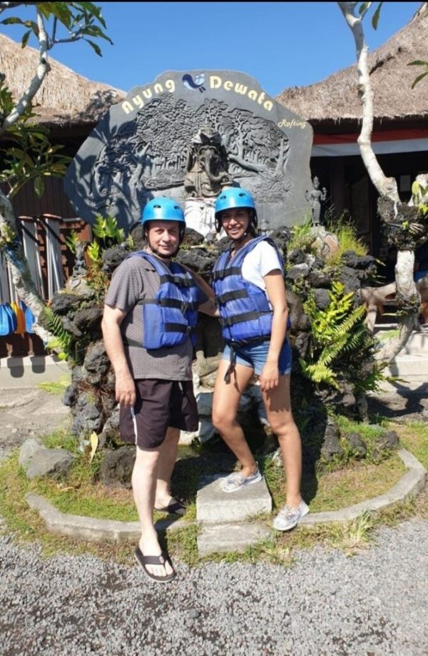 Yassmin Badran and Leon water rafting